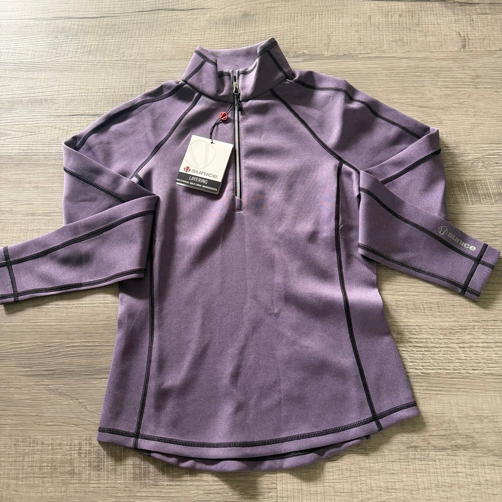 Sunice Women‎ Quarter Zip Performance Pullover Purple XS Golf Activewear